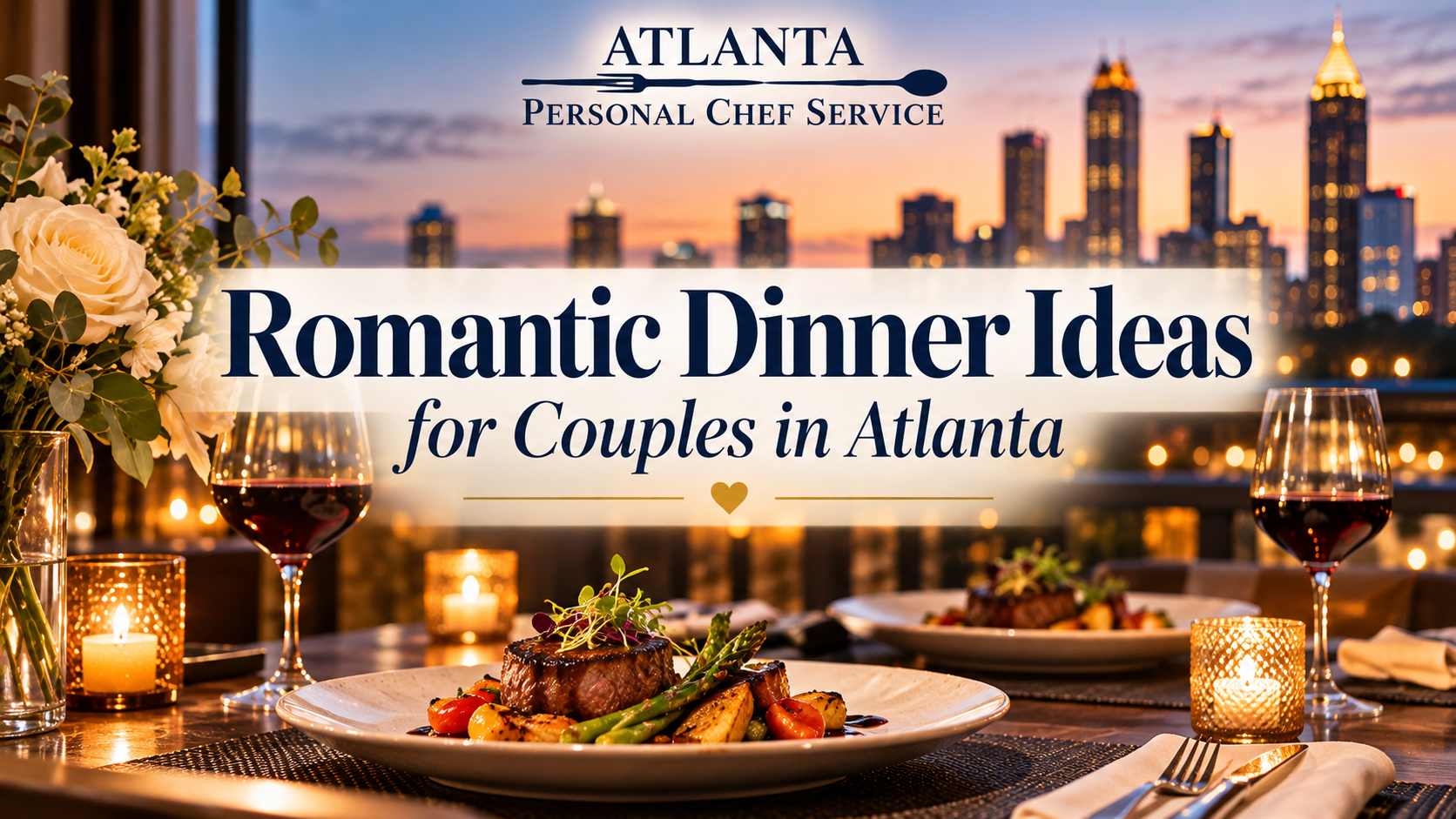 Romantic dinner for two overlooking the Atlanta skyline